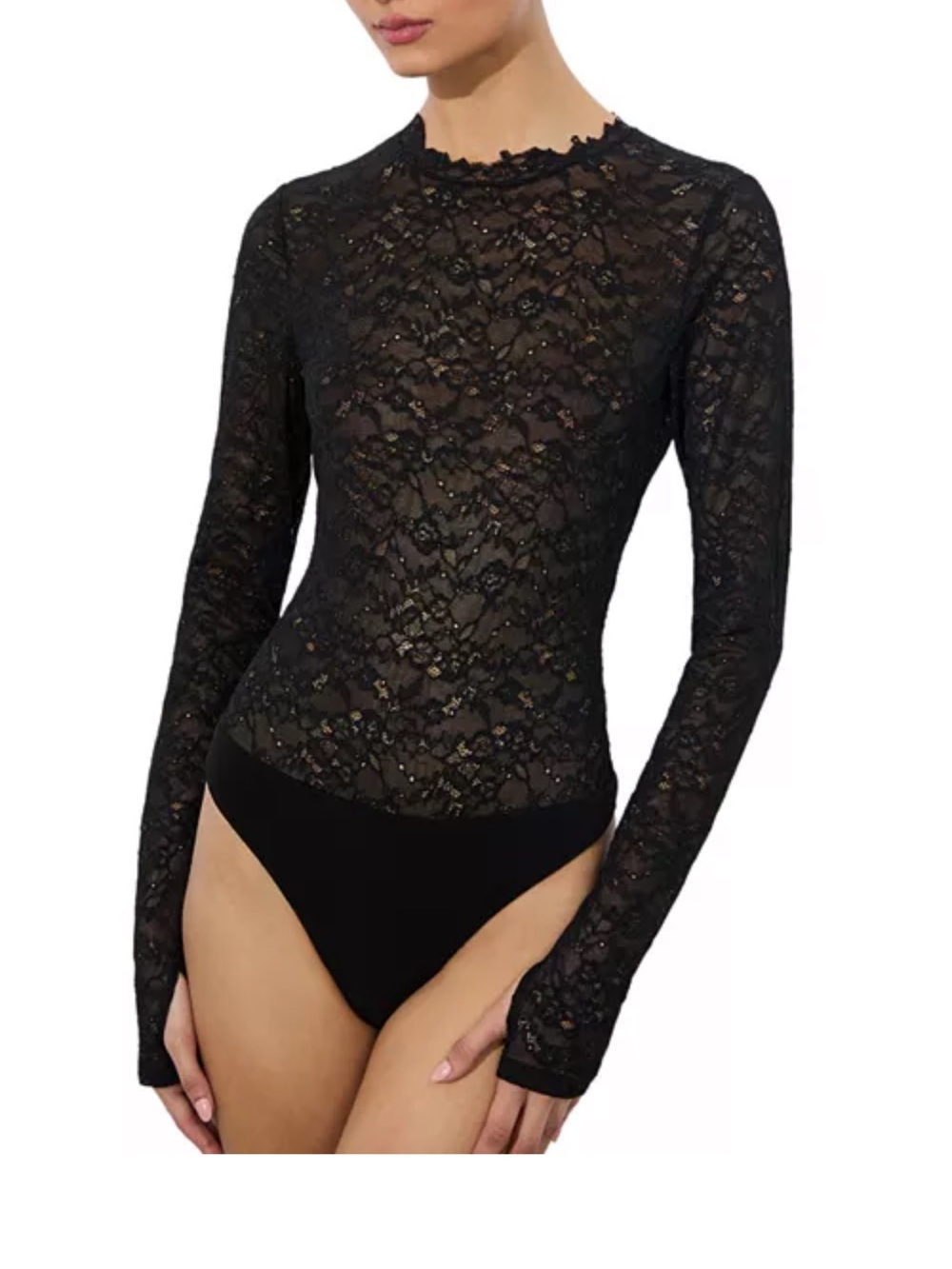 Alice + Olivia black lace bodysuit